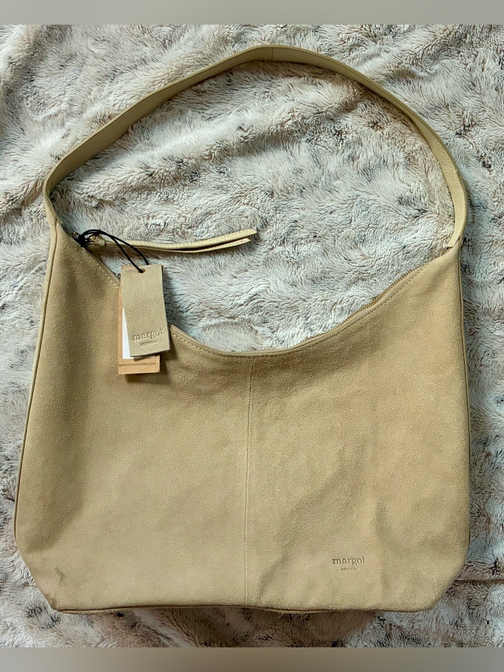 Margot Gabi Maxi Hobo - Cream/Beige Suede - NWT - Picture 2 of 10